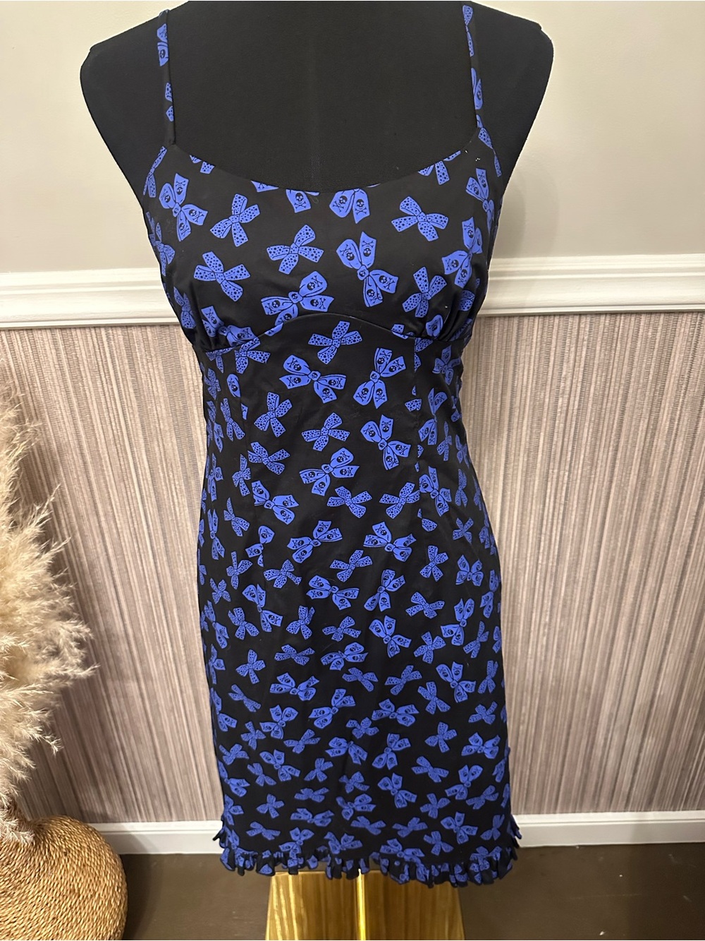 Morbid Threads Black Purple Skull Bow Open Back Midi Dress M - Picture 2 of 10